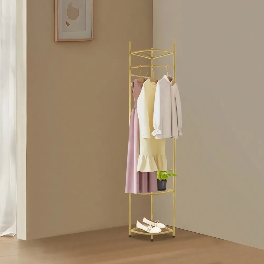 

Coat Rack, Corner Clothing Rack With 4 Hooks, 15.3567.71in Freestanding Garment Rack For Corridors, Entrances, Bedrooms, Living