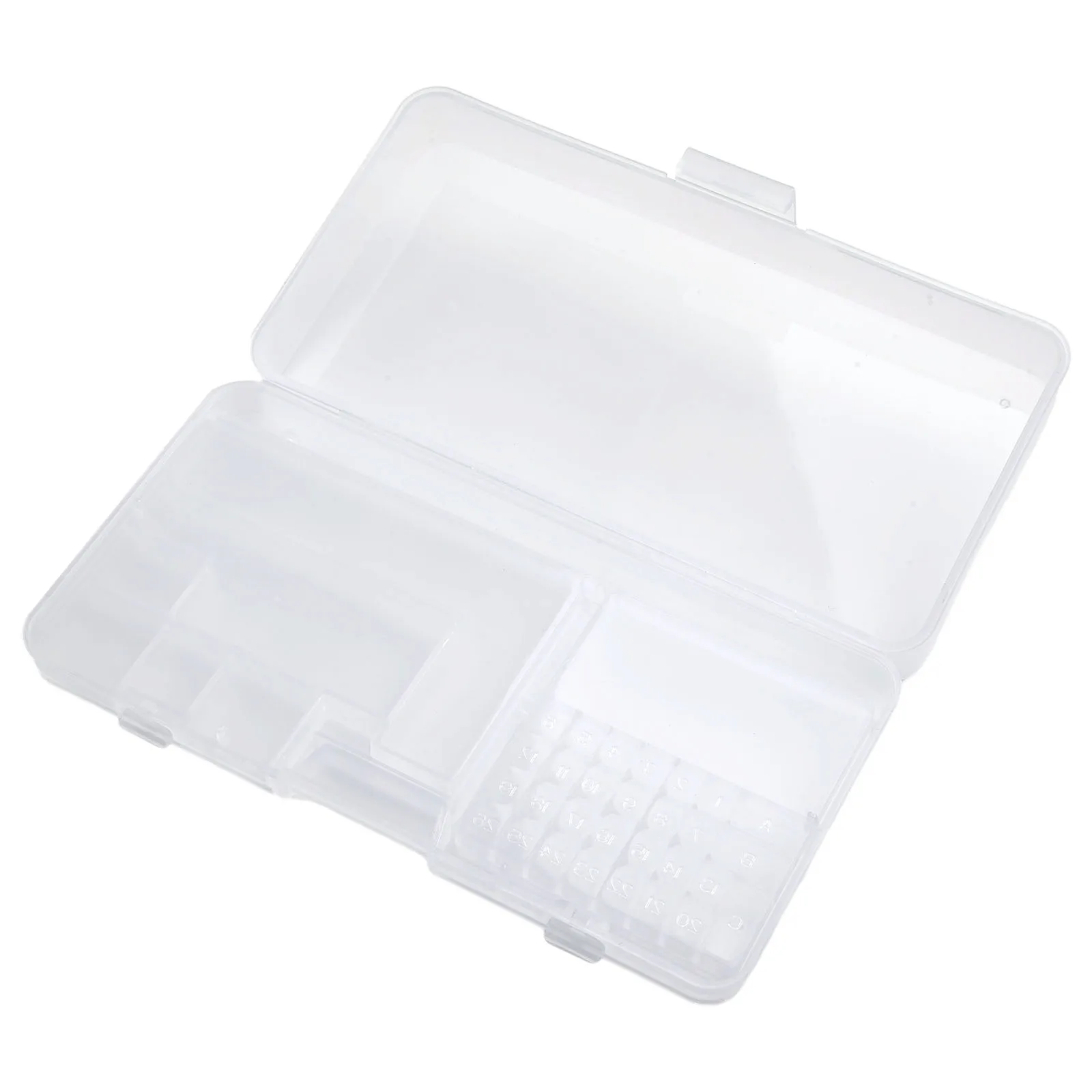 1pc Transparent Rectangle Plastic Storage Boxes Screw Holder Case Organizer Container Jewelry Nail Art Equipment Tools-Case