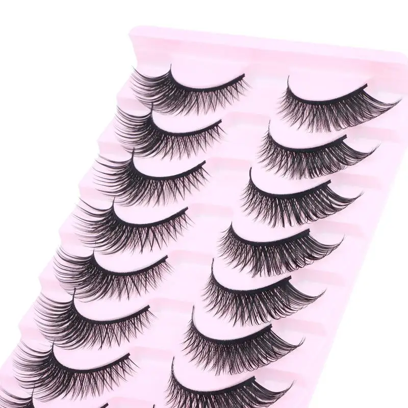 10 Paar Cat-Eye-Kunstwimpern, flauschige, zarte Faux-Nerzwimpern, natürliches Volumen, für tägliches Make-up, Party, Cosplay – Detail 8