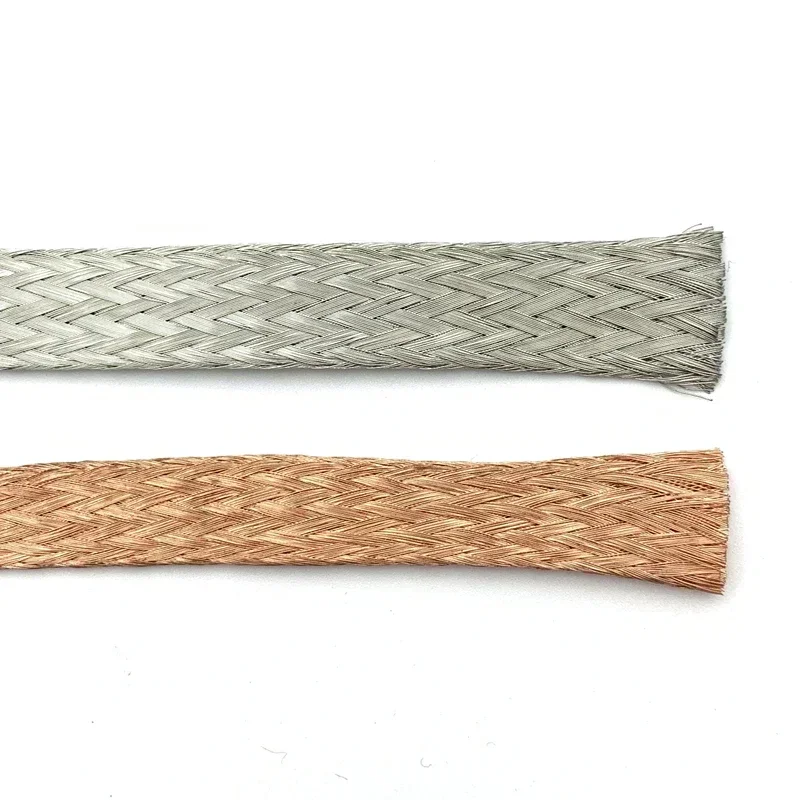 Tinned Plating Copper Braided Sleeve 20mm Metal Sheath Anti Interference Screening Audio Speaker Wire Wrap Signal Shielded Cable