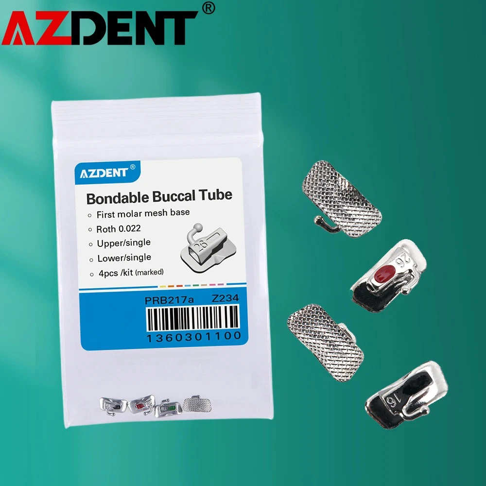 5Packs=20pcs Azdent Dental 1st molar Oral Orthodontics Non-Convertible Bondable Single Buccal Tube Roth/MBT