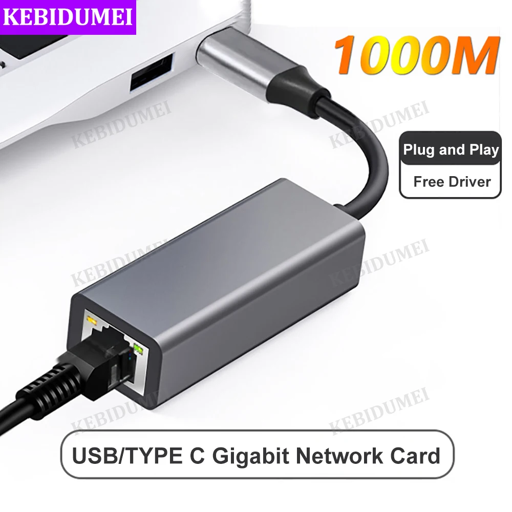 1000Mbps adaptor kartu jaringan kabel USB Tipe C ke RJ45 adaptor Ethernet USB 3.0 ke RJ45 kartu jaringan USB Lan kabel Internet