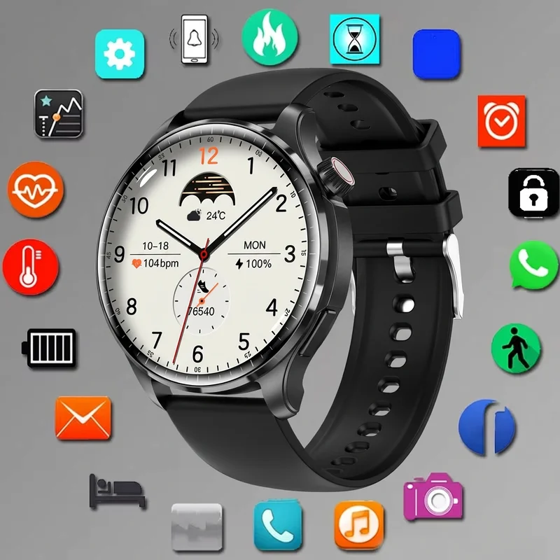 

Smart Watch NFC Compass Sport Men Fitness Monitoring Woman Smartwatch Bluetooth Connection Message Remind Health Clock Bracelet