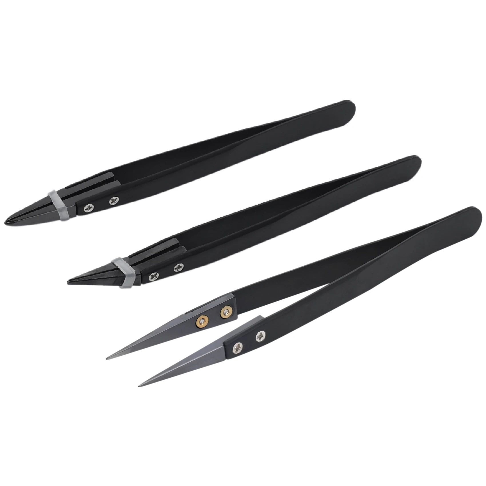 

Black Ceramic Tweezers Set - Antistatic,Anticorrosion,Antimagnetic,Highly Heat Resistant(3Pack)