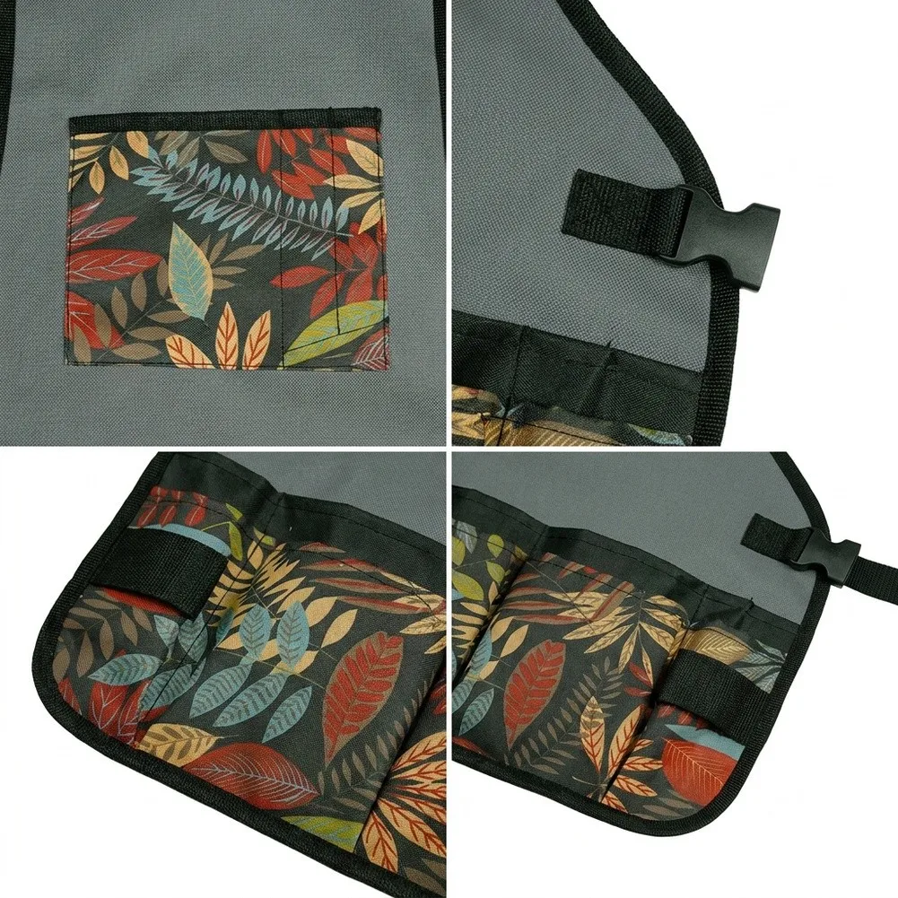Adjustable Gardening Apron Made of Tough Oxford Cloth Featuring 7 Functional Pockets for Tool Organization and Carry