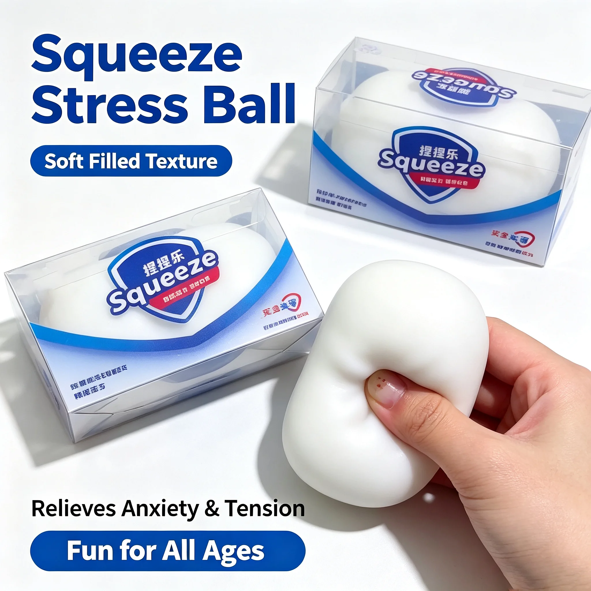 Soap Ball Squishy Stress Ball Filled Soft Squeeze Fidget Toy Anti-Stress Anxiety Relief Hand Decompression  Adults Kids Hobby