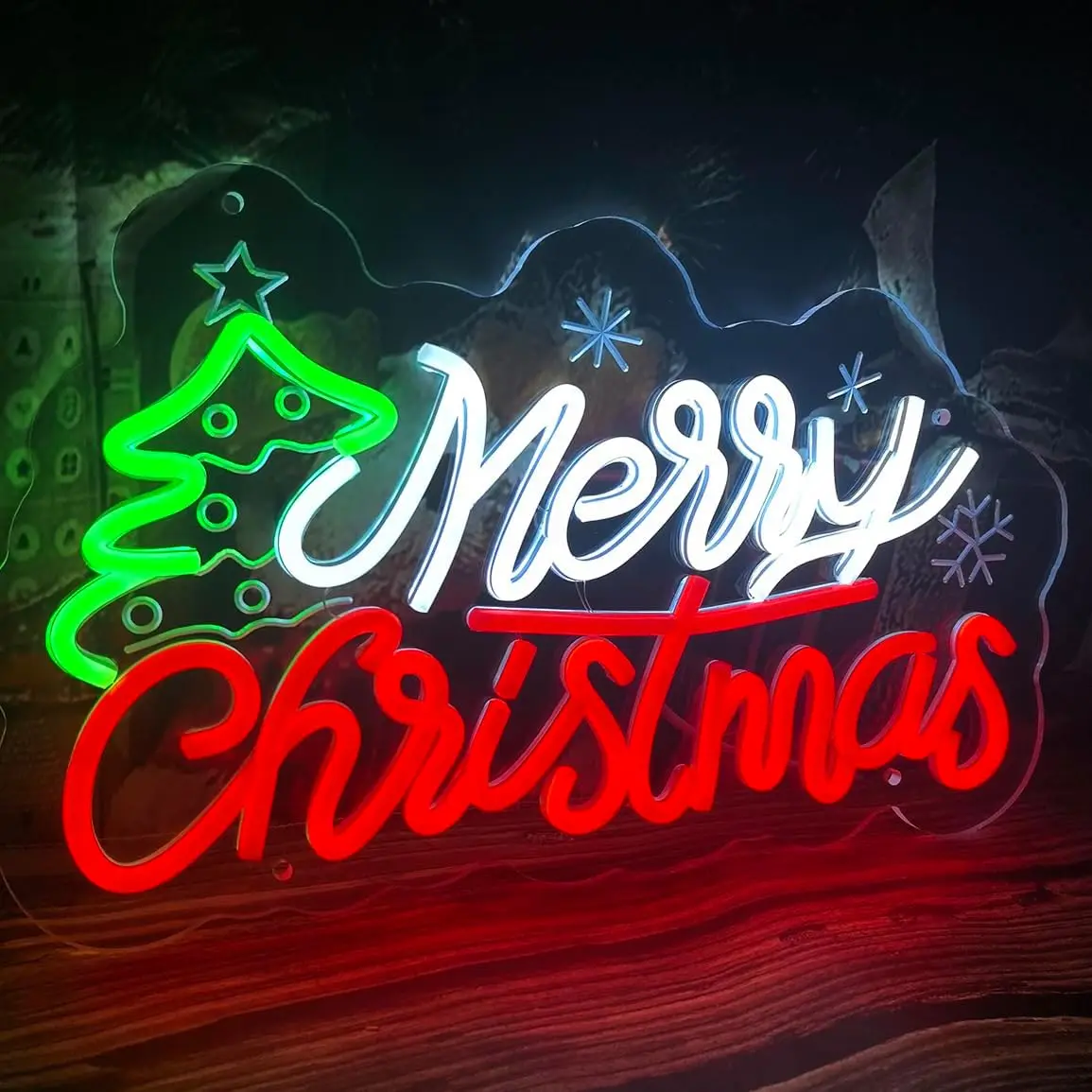 Merry Christmas LED Neon Sign Christmas Tree USB Neon Light Winter Holiday Home Window Fireplace Wall Decor Xmas Party Gift