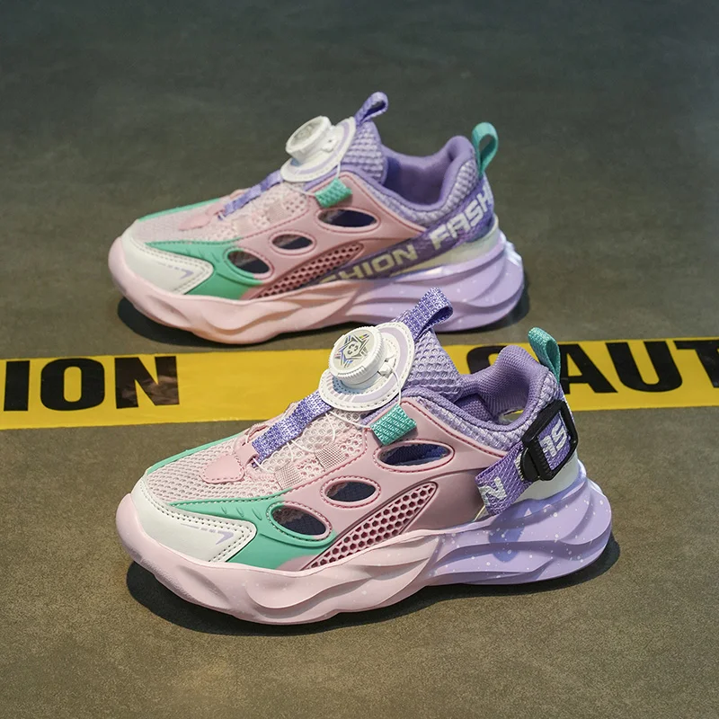 

High Quality Summer Hollow Frame Mesh Kids Shoes Super Breathable Soft Sole Casual Outdoor Sports Sneakers
