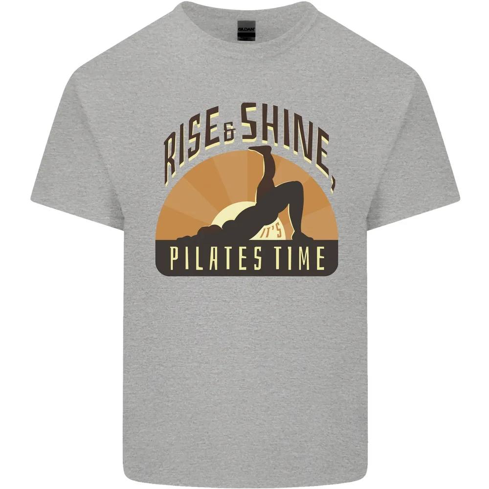 Yoga Rise and Shine Pilates Time T-shirt en coton pour homme, t-shirt drôle