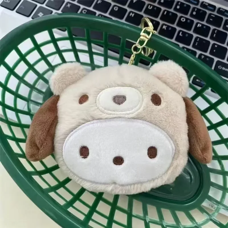 Sanrio Kuromi Plüsch-Schlüsselanhänger Geldbörse Melody Cinnamoroll Plüschfiguren Münzbeutel Kopfhörer-Organizer Taschenanhänger Schlüsselring Mädchengeschenke