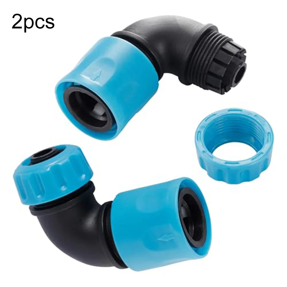 2pcs Elbow Quick Connectors 90 Degree Angle Coupling For Garden Irrigation & Car Wash Greenhouse Maintenance 1/2(12.5mm) Hose