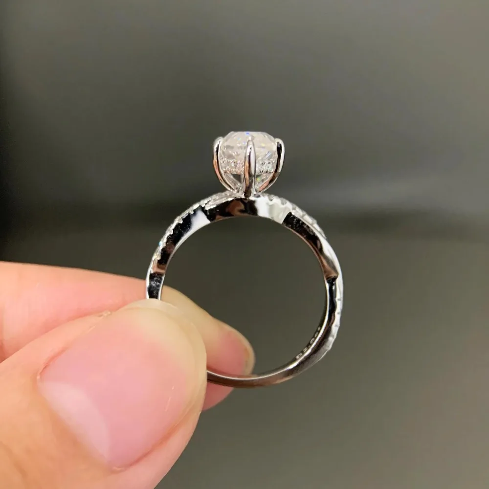 FEOBUR 6*12mm 2ct Marquise Cut Moissanite Diamond Rings 925 Sterling Silver Engagement Wedding Band for Women Bridal Ring Set