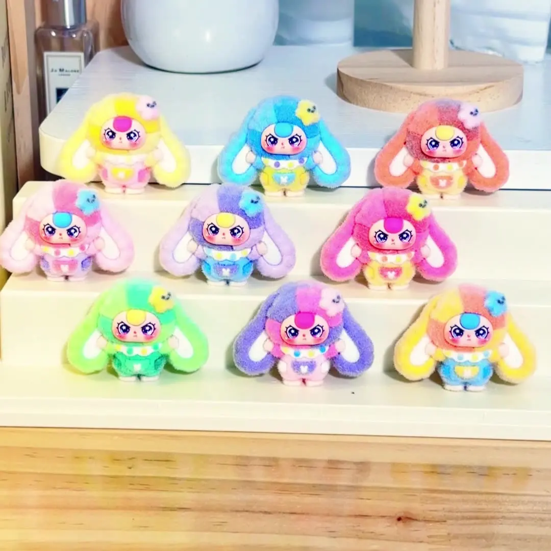 

9PCSDesktop decorative item - Big-eared rabbit plush toy, cute decorative item