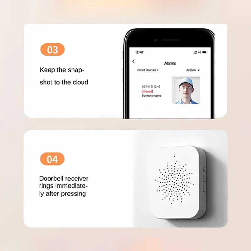 Campanello video WiFi Tuya con telecamera HD esterna e audio bidirezionale per Smart Home