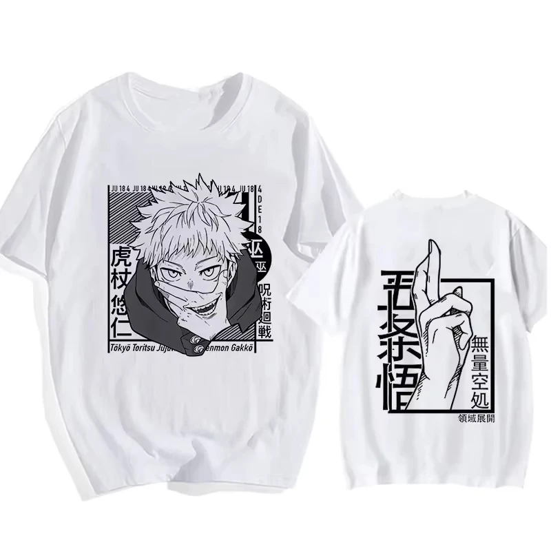 

Japanese Anime Funny T Shirt Jujutsu Kaisen Shirt Gojo Satoru Yuji Itadori T-shirt Gothic Tops Tees Mange Tshirt Y2k Casual Top