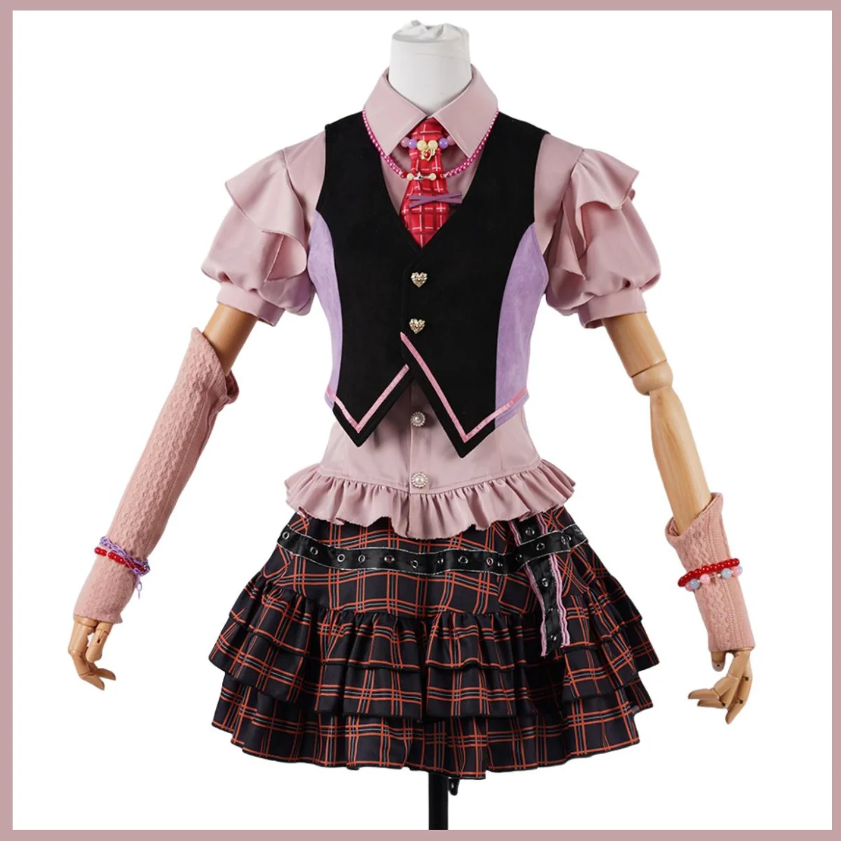 Game Infinity Nikki X Open World Barrbie Cosplay Costume Punk Harajuku Lovely Lace Plaid Skirt Woman Sexy Kawaii Carnival Suit view 2