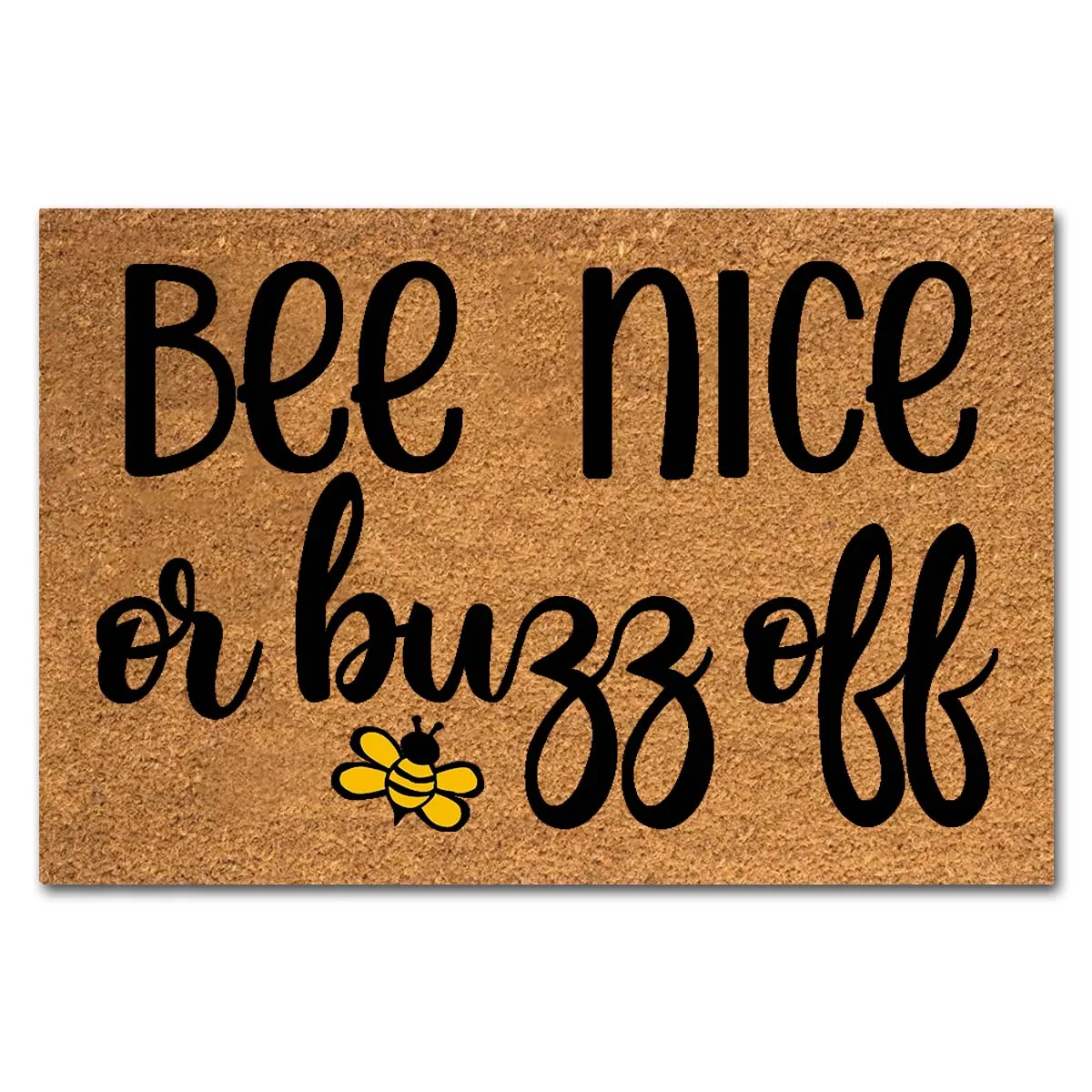 

Funny Coir Doormat Bee Kind or Buzz Off Welcome Front Porch Patio Decor Doormat For The Entrance Way Indoor & Outdoor