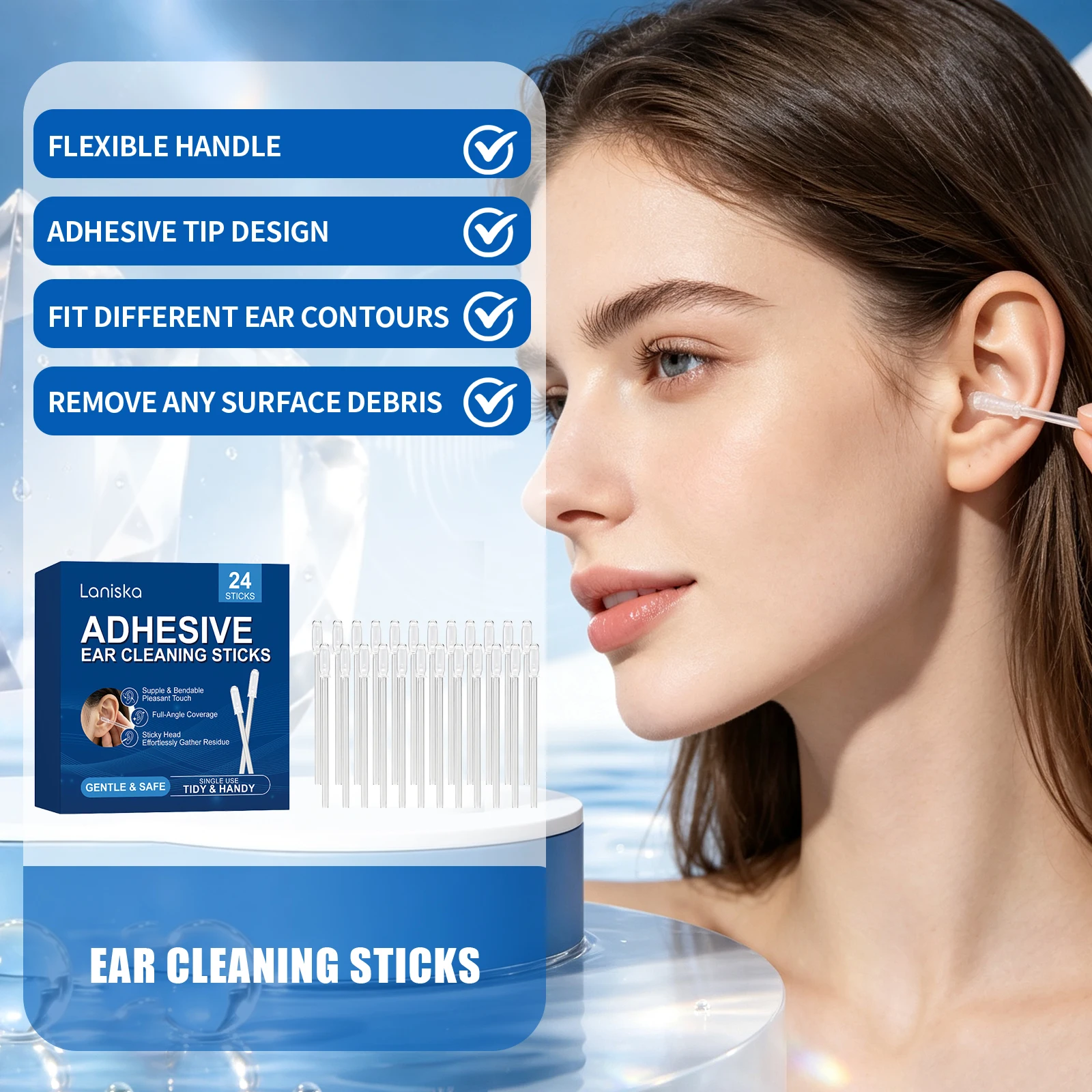 Adhesive Ear Cleaning Sticks Capture Ears Debris Comfortable Operation Household Ears Care Soft Tacky Tip Ear Wax Remover Tools