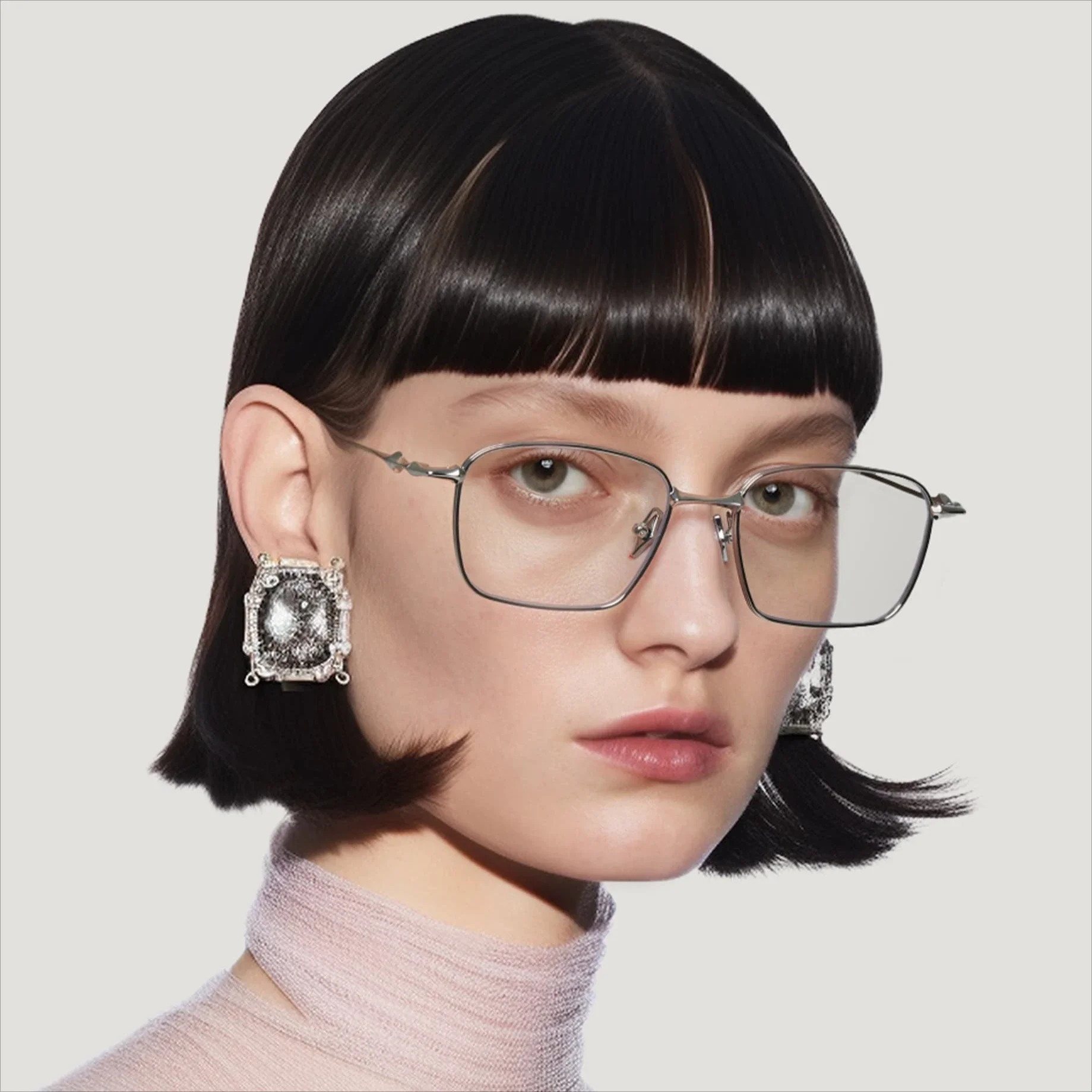 

Pure Titanium Glasses Frame IP Plating New Women Square Vintage Myopia Optical Prescription Eyeglasses Korean Ultralight Eyewear