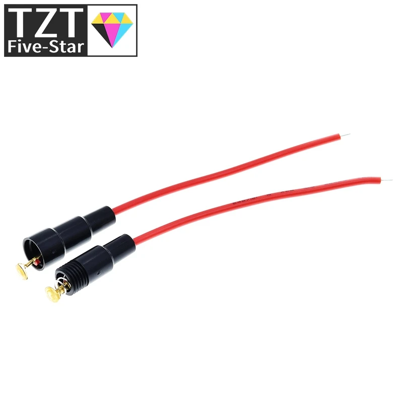 TZT 1pair 5*20mm Glass fuse holder Screw Type 5X20mm with 22 AWG Wire Cable 250V Glass fuse tube fuse casing