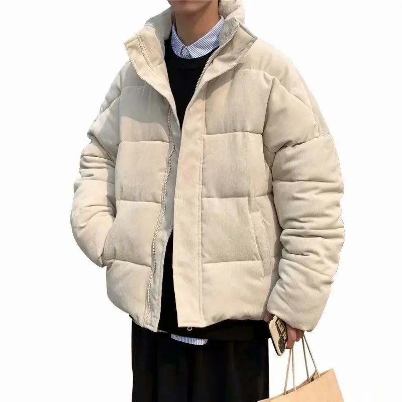 الرجال القطن Jaet الوقوف الياقة العصرية العلامة التجارية معطف الشتاء الدافئة سروال قصير ملابس خارجية Thiened طويل فضفاض صالح Sle #4