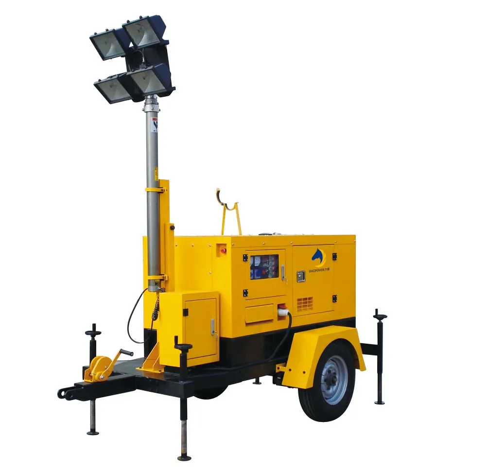 Dacpower 10kva 60Hz power plant Telescopic 18kw 23kva metal halide lamp Lighting tower marine generator for sale