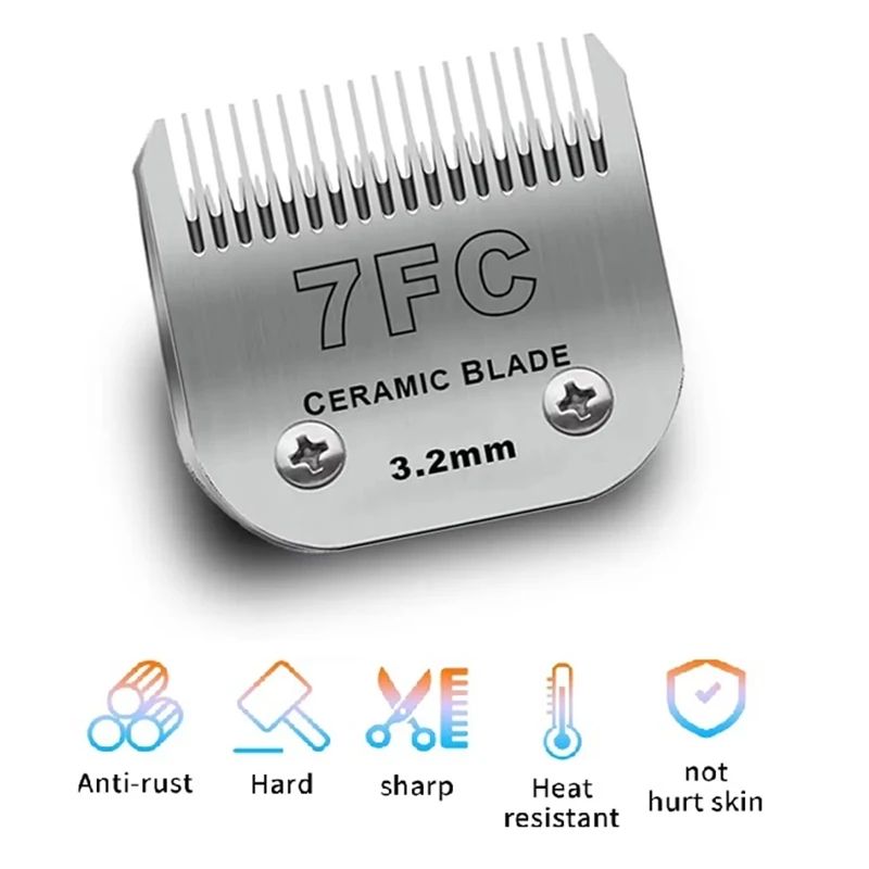 

Сменное керамическое лезвие 7FC/5FC/10/15/30/40/3-3/4FC для Andis AGC, BDC, BGC, MBG/Oster A5, классические машинки для стрижки домашних животных 76/Wahl KM