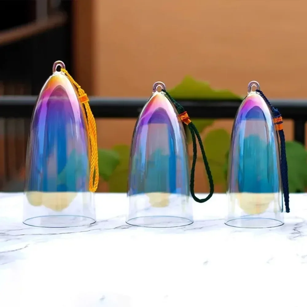 3-4 Inch Colorful Crystal Bell Singing Bowl,Clear Quartz Sound Healing Bowl for Yoga Meditation,Handmade Instrument