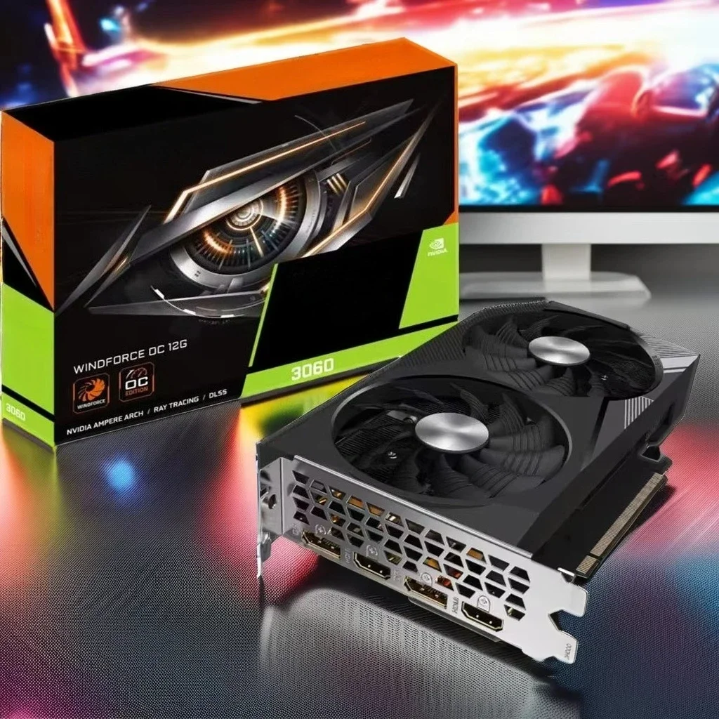 Hot Sale Newest RTX3060 12g RTX 3060 Graphics Card 12 Gb Rtx 3060ti GPU GA106 China Graphic Card  GV-N3060WF2OC-12GD