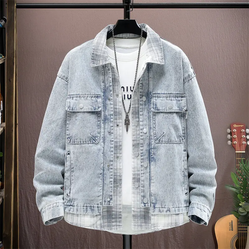 

Весна и осень 202, новая высококачественная мужская повседневная модная рубашка в сетку, свободное издание