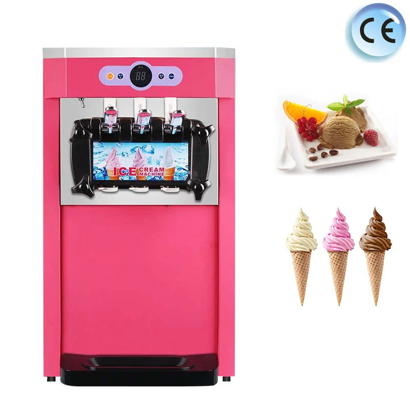 

Commercial Ice Cream Maker 22-30L/H Yield 2200W Countertop Soft Serve Machine Frozen Yogurt Maker for Restaurant Snack Bar