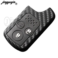 jingyuqin Silicone Carbon Fiber Car Key Case Cover Fob for Honda CRV 2012 2013 Crosstour 2010 Holder Remote Protect case