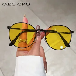 2024 Metal Frame Round Sunglasses Women Fashion Small Multicolour Sun Glasses Female Shades UV400 Trending Punk Men Eyewear