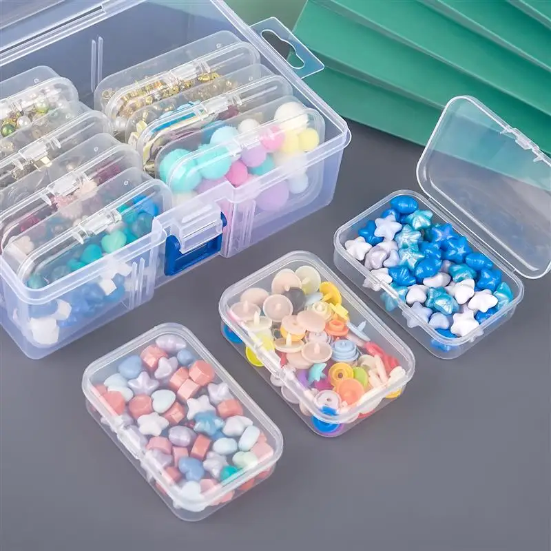 4/10/12/15/28 Grid Nail Art Jewelry Storage Boxes Set Transparent Plastic Case DIY Organizer Earrings Rings Beads Button Craft