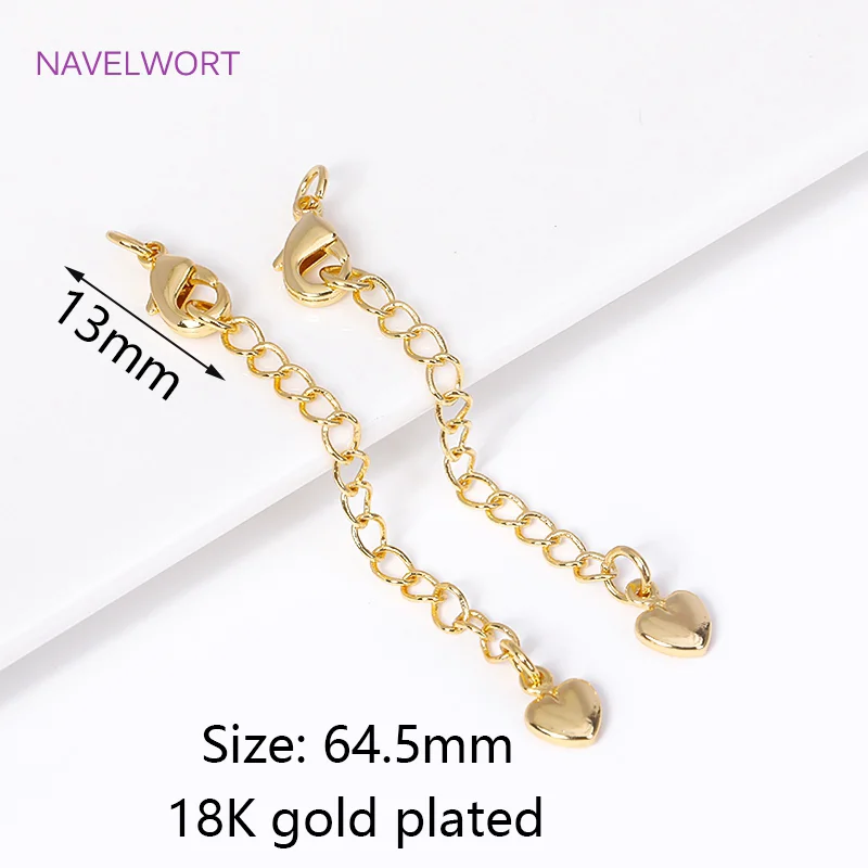 18 Karat vergoldet mit Karabinerverschlüssen, Endverlängerung, Schwanzkette, Verlängerungskette für Schmuckherstellung, DIY-Armband, Halskette – Detail 33