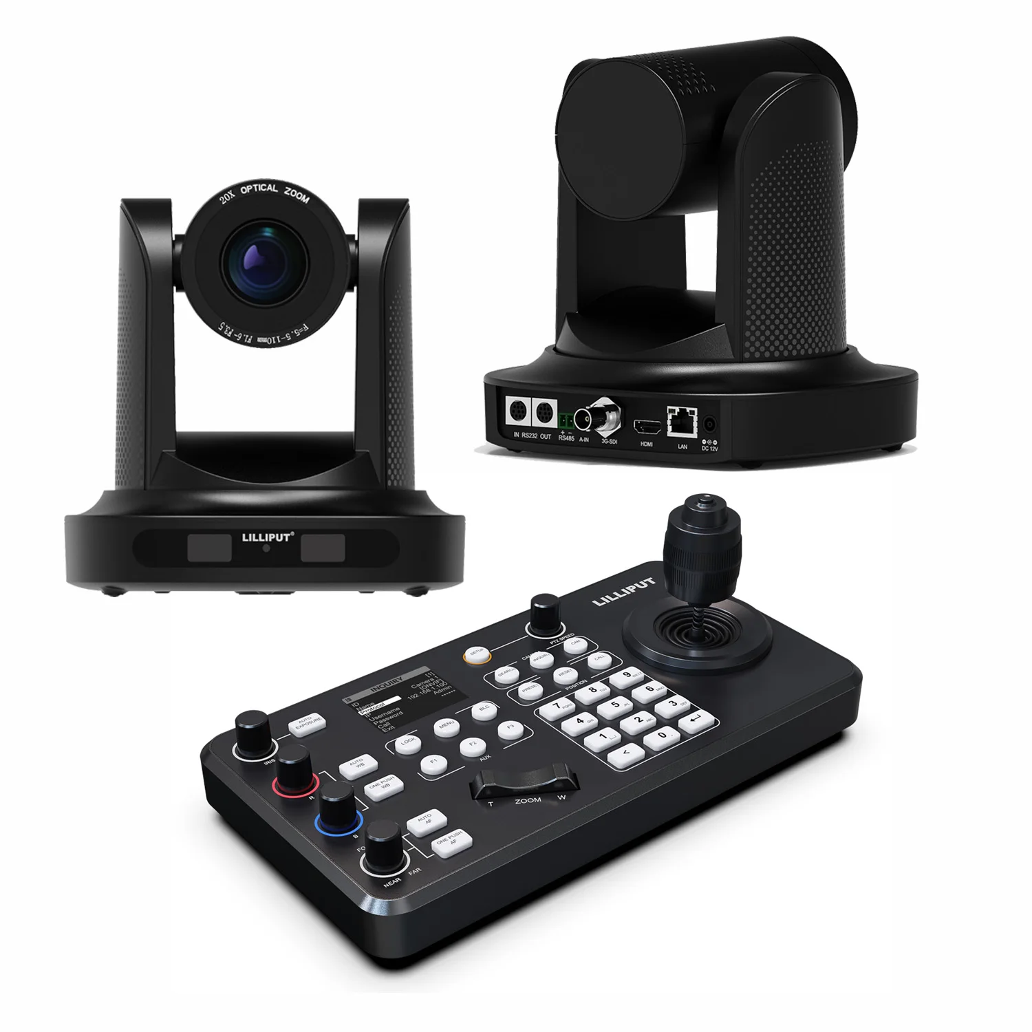 LILLIPUT PTZ Camera Bundle 20X Optical Zoom HDMI 3G-SDI IP PoE HDMI Camera + PTZ Camera Controller Keyboard for Church Worship
