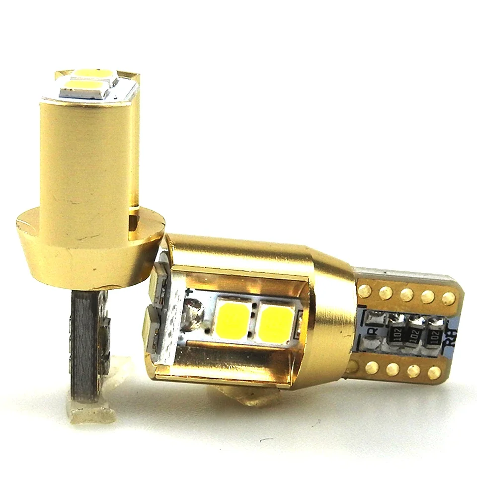 2Pcs Golden W5W T10 LED Car LED Light Canbus Lamp Bulb 6Chips SMD LED Dome Light Reading Light 12V Drop Shipping Supported