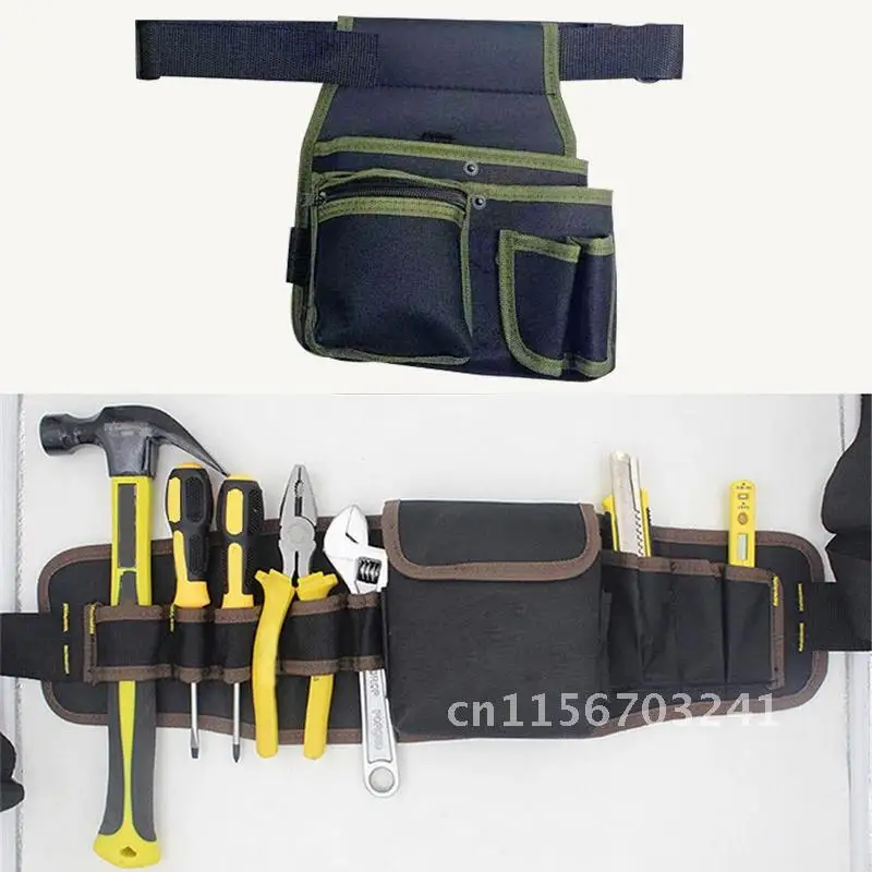 Tool Bag High Capacity Waist Pocket Case Belt 9 in 1 Electrician Waist Bag Premium Polyester Fabric