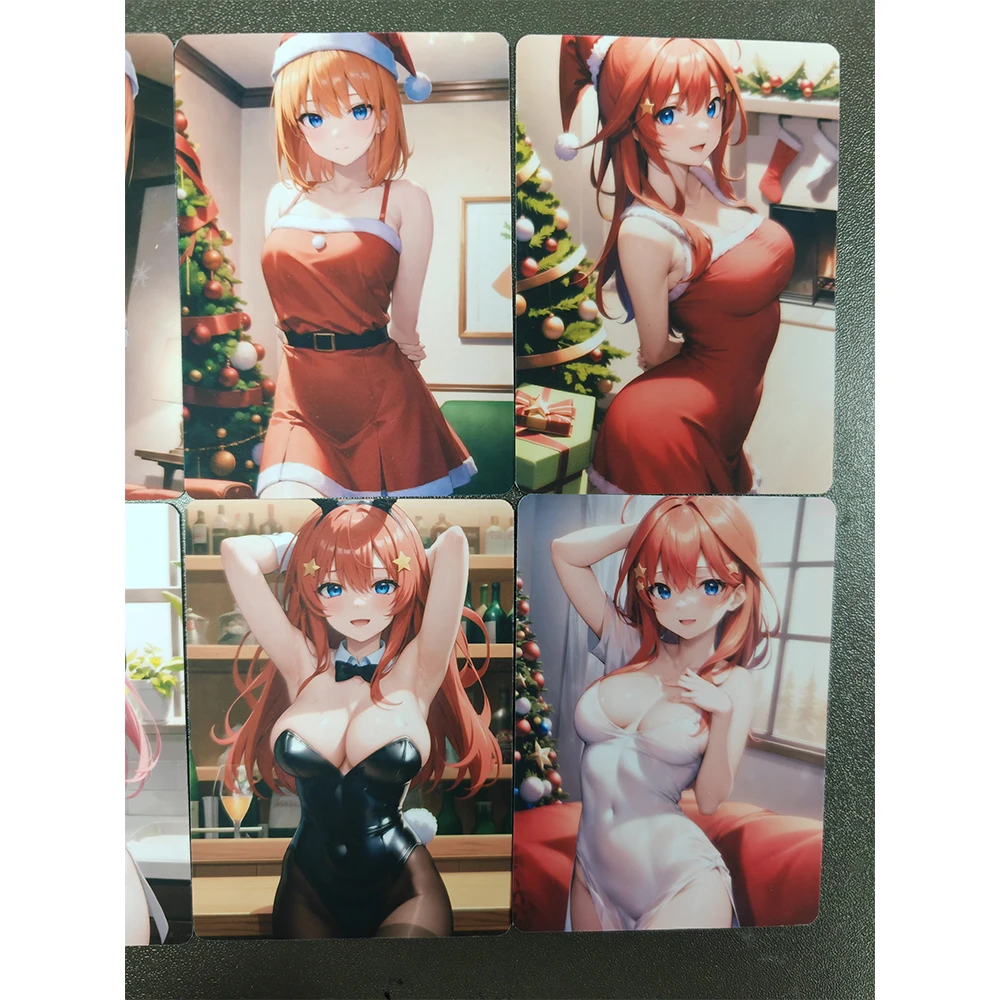 Tarjetas sexis The Quintessential Quintuplets, tarjetas desnudas para adultos, 8 Uds., sin mosaico de doble cara, 18 + tarjeta de colección de animación