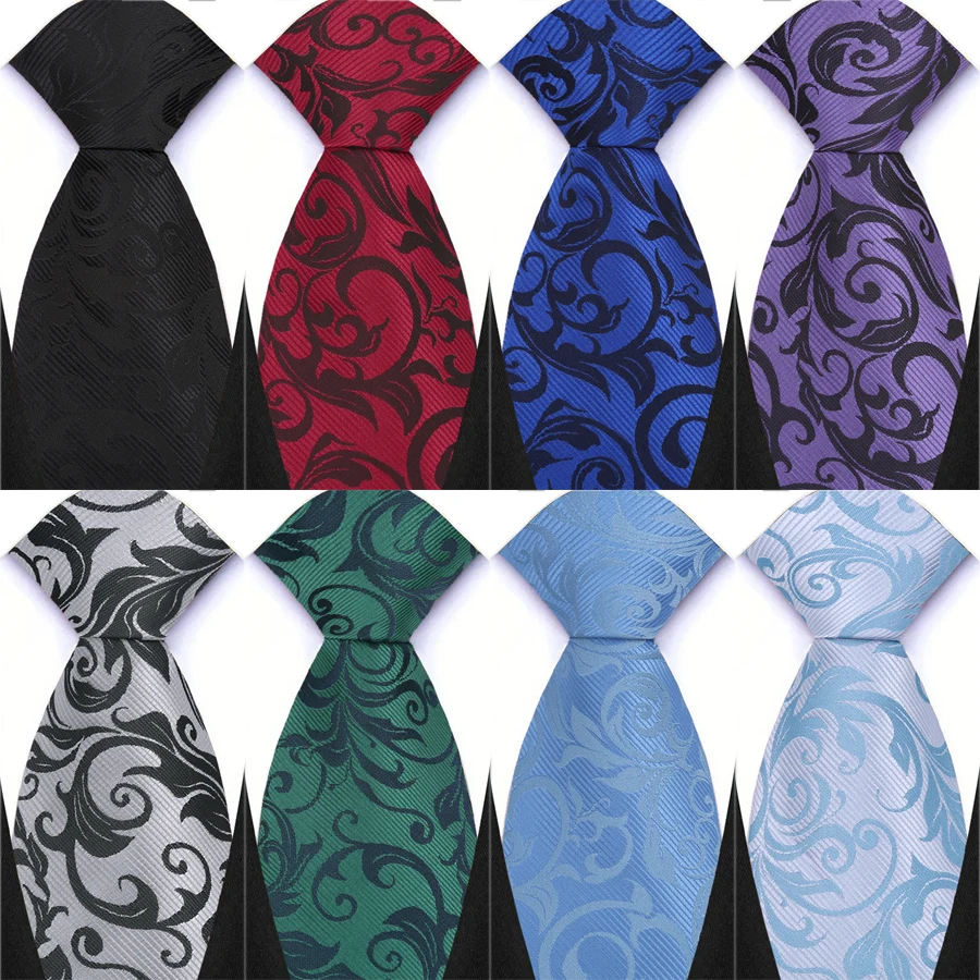 Luxury Polyester Jacquard Tie Mens Neckties 8CM Floral Business Formal Neck Ties For Men Wedding Party Suit Cravat Gift