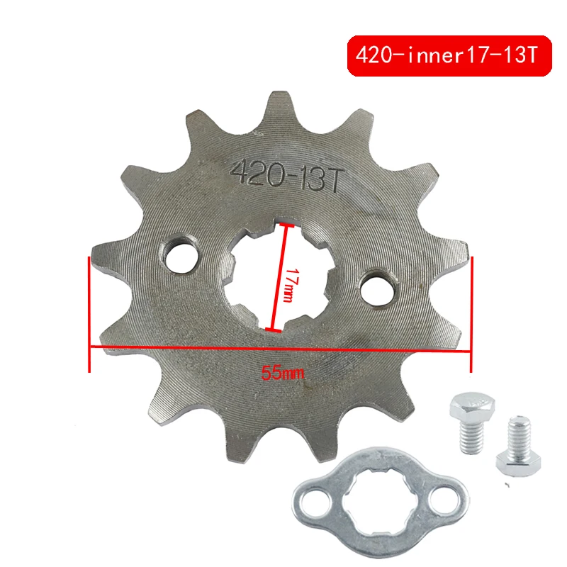 420 10T 11T 12T 13T 14T 15T 16T 17T 18T 19T Tooth 17mm ID Front Engine Sprocket for Motorcycle part Free shipping