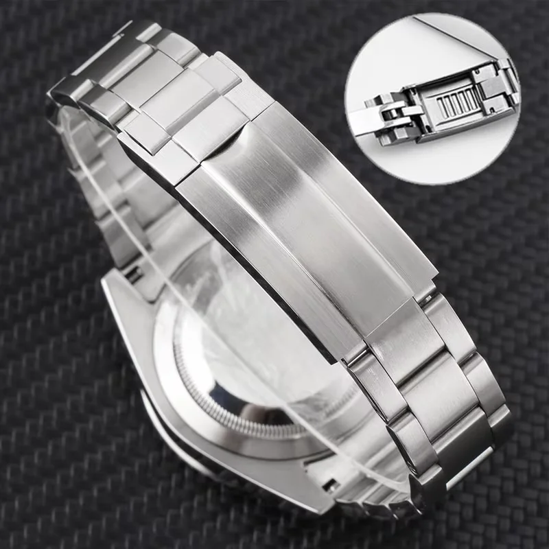 

For Rolex SUBMARINER DAYTONA SUP GMT Men Fine-Tuning Pull Button Clasp Strap Stainless Steel Chain 20mm 21mm Watch accessories