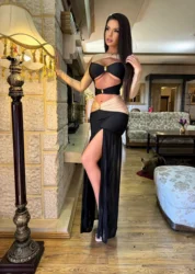 Hollow Long Sleeve Long Dresses Women Mesh Evening Dress Semi-transparent Pineapple Decorated Metal Button Slit Hem Party Dress