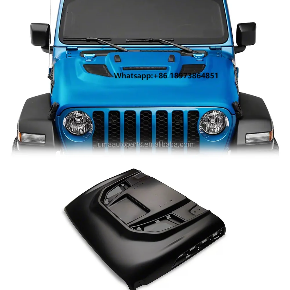 

LUMA 4x4 Accessories Engine Hood Cover Bonnet Engine Protecter Steel 2018+ for Jeep Wrangler JL Gladiator JT