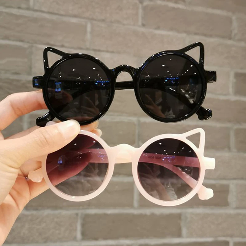 Girls Boys Cute Animal Cartoon Ears Sunglasses Outdoor Sun Protection Children Lovely Vintage Sunglasses Protection Classic Kids