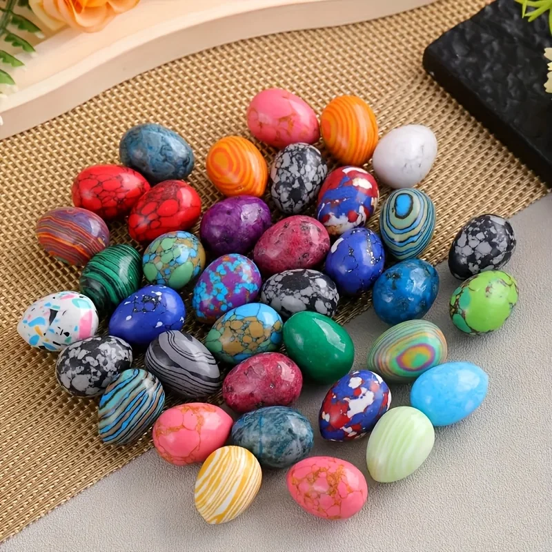 3/5/10/20pcs Egg Healing Crystal Stone Natural Gems Chakra Yoga Reiki Energy Quartz Mineral Specimen Easter Gifts Home Decor