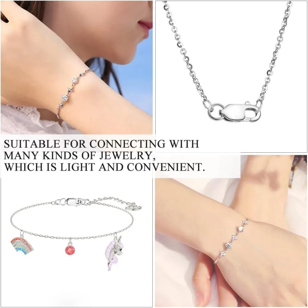 A Lot/Pack 925 Sterling Silver Lobster Clasp with Jump Rings 925 Tag for Necklaces Jewelry Findings Bracelet DIY Making Supplies image 2