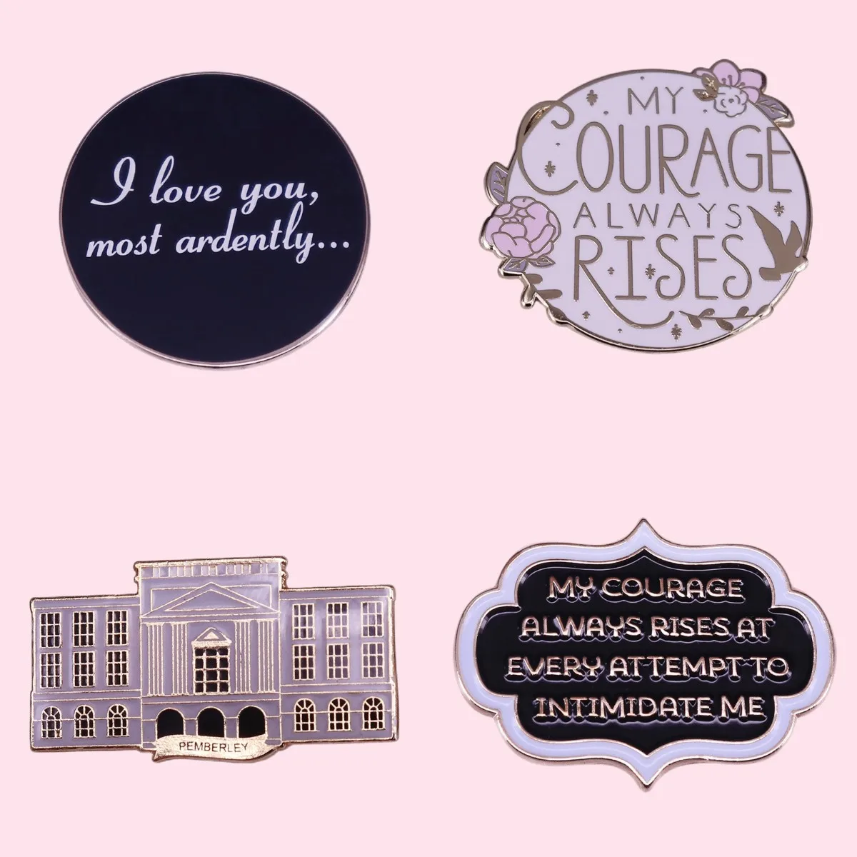 Pride Prejudice Enamel Pins Custom Movie TV Drama British Novel Brooches Luxury Copper Lapel Badges Love Jewelry Gifts