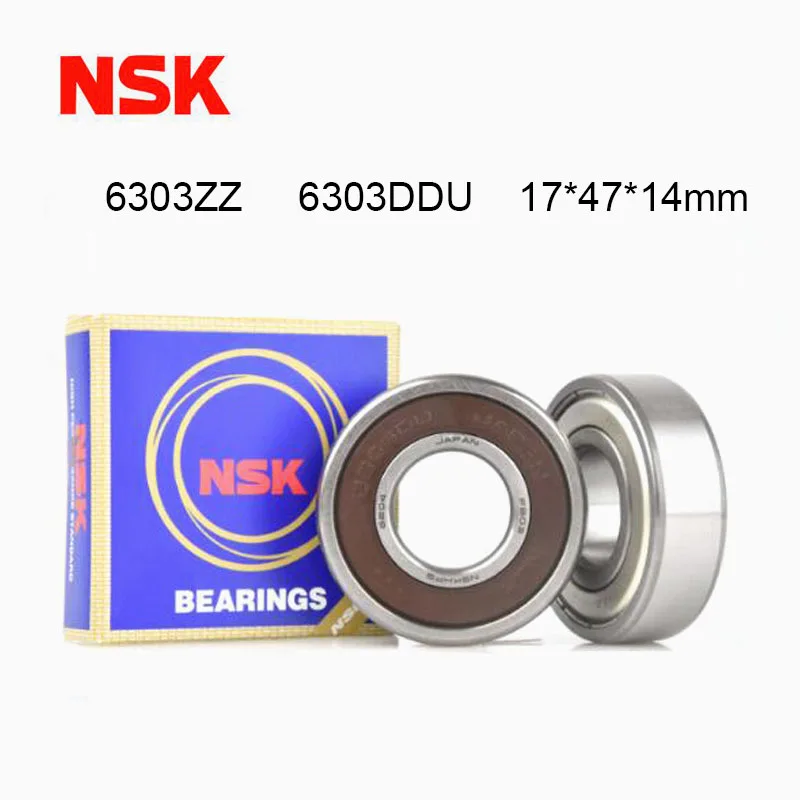 

NSK Japan 2pcs Bearing 6303ZZ 6303DDU 6303RZ 6303-2RS 17x47x14 Shielded Deep Groove Ball Bearings Single Row High Quality