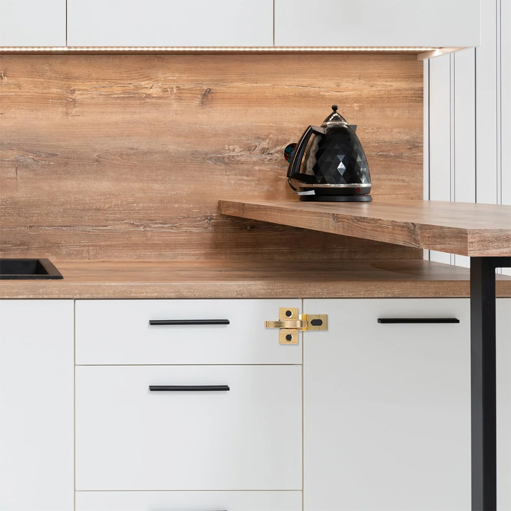 

2Sets Heavy Duty Brass Elbow Latches Smooth Appearance Easy Install Antitheft Cabinet Doors Windows Brass Elbow Latches